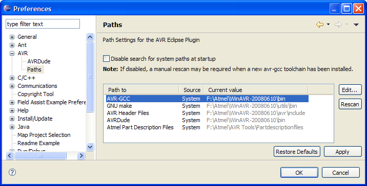 Path Preference Page